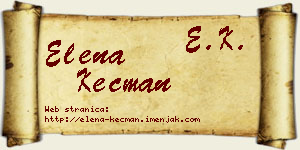 Elena Kecman vizit kartica